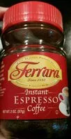 Mängden socker i Ferrara: Italian Instant ESPRESSO Coffee