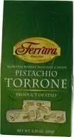 Mängden socker i Ferrara almond honey nougat with pistachios torrone miniatures