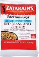 Mängden socker i Foodservice red beans and rice mix reduced sodium