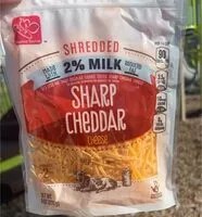 Mängden socker i 2% sharp  cheddarShredded cheese