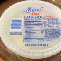 Mängden socker i Lime sherbet