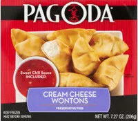 Mängden socker i Pagoda cream cheese wontons