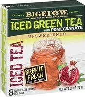 Mängden socker i Bigelow green tea with pomegranate iced tea count boxes