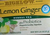 Mängden socker i Lemon ginger caffeine free herbal tea bags