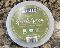 Mängden socker i Delallo Organic Greek Green Pitted Olives in Brine