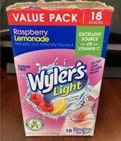 Mängden socker i Raspberry lemonade light low calorie drink mix