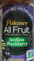 Mängden socker i Polaner, all fruit, spreadable fruit, seedless blackberry