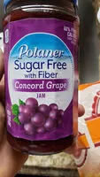 Mängden socker i Polaner, jam, concord grape