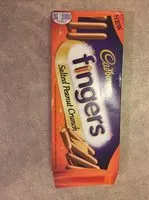 Mängden socker i Cadbury Salted Peanut Biscuit Fingers