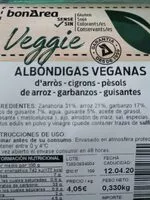 Mängden socker i Albóndigas veganas