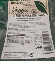 Mängden socker i Nuggets vegetarianos
