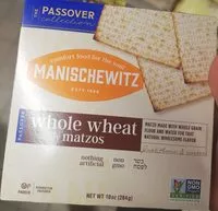 Mängden socker i Manischewitz Matzos - Whole Wheat