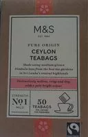 Mängden socker i Ceylan tea bags