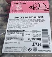 Mängden socker i Snacks de secallona