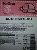 Mängden socker i Snacks de secallona
