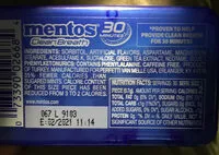 Mängden socker i Mentos clean breath hard mints peppermint single pc