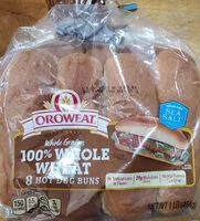 Mängden socker i 100% whole wheat hot dog buns, whole wheat