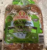Mängden socker i Organic Bread Thin-Sliced 22 Grains & Seeds