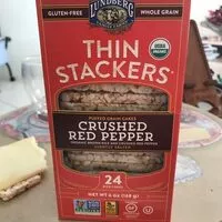Mängden socker i Organic lightly salted brown rice and crushed red pepper puffed grain cakes, crushed red pepper