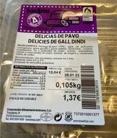 Mängden socker i Delicias de pavo