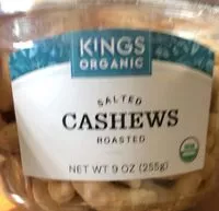 Mängden socker i Organic roasted cashews salted