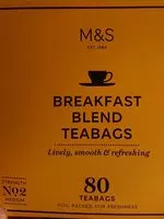 Mängden socker i Breakfast blend teabags