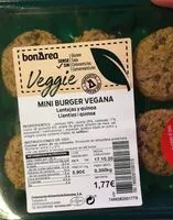 Mängden socker i Mini burger vegans llenties I quinoa