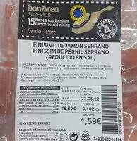 Mängden socker i Finisimo Jamón Serrano Bonarea