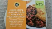 Mängden socker i Mixed lentil sheperd's pie with root vegetable mash