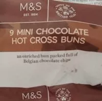 Mängden socker i 9 Mini chocolate hot cross buns