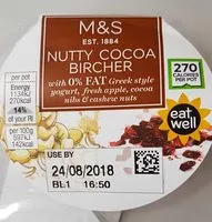 Mängden socker i Nutty cocoa bircher