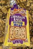 Mängden socker i Martin's butter bread cinnamon raisin