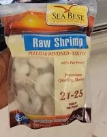 Mängden socker i Raw shrimp peeled and  deveined-tail on