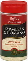 Mängden socker i Grated Parmesan & Romano Cheese