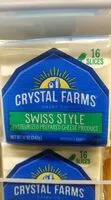 Mängden socker i Crystal farms, swiss style cheese
