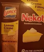 Mängden socker i Nekot cookie sandwiches lemon creme filling