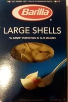 Mängden socker i Barilla, enriched macaroni product large shells