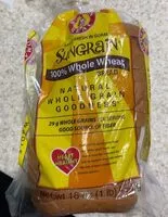 Mängden socker i Sungrain 100% whole wheat bread