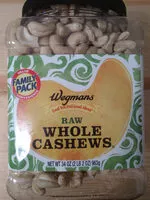Mängden socker i Raw Whole Cashews