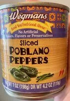 Mängden socker i Sliced poblano peppers