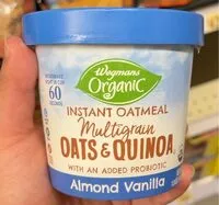 Mängden socker i Wegmans Organic Instant Oatmeal Almond Vanilla