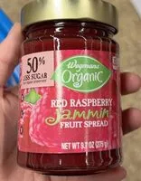 Mängden socker i Wegmans organic red raspberry jam and fruit spread