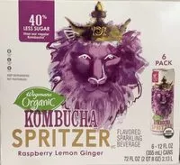 Mängden socker i Raspberry lemon ginger kombucha spritzer