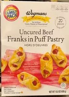 Mängden socker i Uncured Beef Franks in Puff Pastry