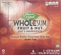 Mängden socker i Wholesum fruit and nut peanut butter chocolate chip bar