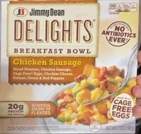Mängden socker i Jimmt dean delights breakfast bowl chicken sausage