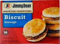 Mängden socker i Biscuit sausage snack size frozen sandwiches