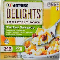 Mängden socker i Delights frozen turkey sausage breakfast bowl