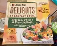 Mängden socker i Breakfast Bowl broccoli, cheese, uncured ham