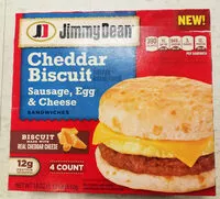 Mängden socker i Cheddar Biscuit. Sausage, egg & cheese